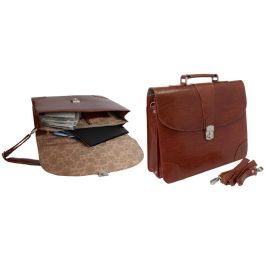 Cartera Portadocumentos Q-Connect Kf02610 Con Correa Y Dptos Interiores Marron