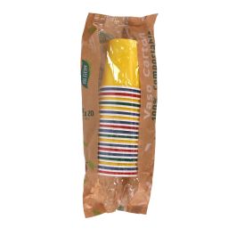 Algon Set-20 Vaso Carton Multicolor 120 cc (6 cm ancho x 6.5 cm alto x 6 cm largo) (24 Unidades)