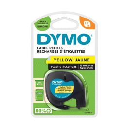 Dymo S0721620 Etiquetas LetraTag Plástico Negro sobre Amarillo 12 mm x 4 m