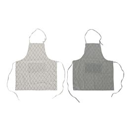 DKD Home Decor Delantal Básico Japan stripes Gris y Blanco de Mezcla de Algodón y Poliéster 80x70 cm Pack de 12 Unidades Precio: 27.17418. SKU: B14SRAERZC