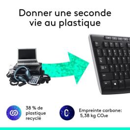 Logitech Teclado Inalámbrico K270 Francés, Resistente a Salpicaduras, 8 Teclas de Acceso Directo, Compatible con Windows