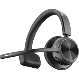 Poly Voyager 4310 Auricular Inalámbrico con Micrófono, Adaptador BT700 y Base de Carga, Bluetooth, Negro