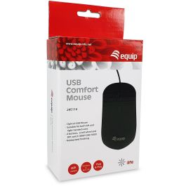 Equip Ratón Óptico USB 4 Botones 800/1200/1600 DPI Revestimiento Goma Plug and Play Ergonómico