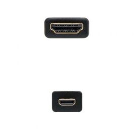 Nanocable 10.15.3502 Cable Micro HDMI a HDMI Macho 1.8m Negro 4K v1.4, Alta Velocidad con ARC y 3D, Conectores Dorados