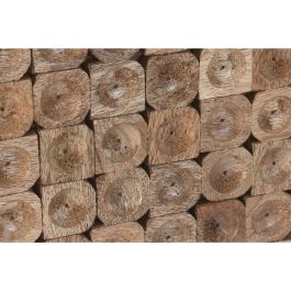 DKD Home Decor Decoración de Pared Moderna de Madera de Mango con Troncos Natural 90x90x3 cm