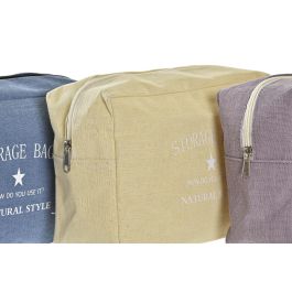 DKD Home Decor Neceser Moderno Lienzo Colección Urban Colores Surtidos 8x14x20 cm con Cremallera Pack 12 Unidades