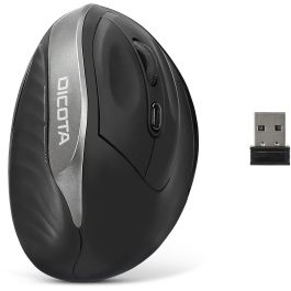 DICOTA D31981 Ratón ergonómico inalámbrico Bluetooth 1600 DPI para juegos Negro