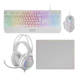 Mars gaming Kit MCP124PROWES Blanco - Pack Gaming 4 en 1 Teclado Ratón Auriculares Alfombrilla RGB Precio: 33.4999995. SKU: B12B49YSSX