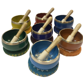 DKD Home Decor Cuenco Tibetano Arabe Multicolor 10 x 7.5 x 10 cm (7 Unidades) Laton Poliester