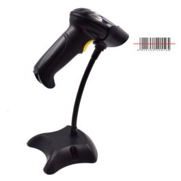 Ewent EW3430 Lector de Códigos de Barras Portátil 1D Inalámbrico, Resistente a Golpes, Negro