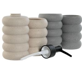 Dosificador Basicos DKD Home Decor Crema Gris 7 x 17.5 x 7 cm (2 Unidades)