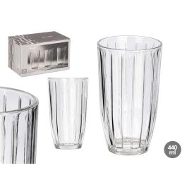 Vivalto Vaso Alto Rayas Transparente 440 ml - Vidrio Elegante para Bebidas, 8.3x14.2x4.8 cm, No apto Lavavajillas/Microondas (Set de 24) Precio: 33.7900002. SKU: B12P3ZDVAE