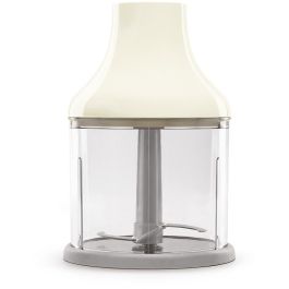 Smeg HBF03CREU Batidora de inmersión 700W con picadora y vaso, color crema, acero inoxidable