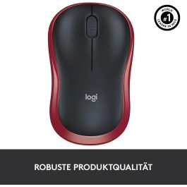 Logitech M185 Ratón Inalámbrico RF Plug-and-Play Rojo con Nano Receptor USB, Ergonómico, Fiable, Batería 1 Año