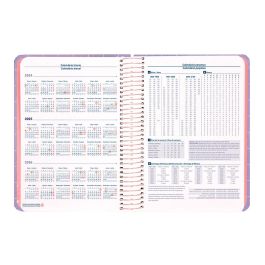 Agenda Espiral Liderpapel Kymolos A5 2025 Dia Pagina Malva Papel 70 gr