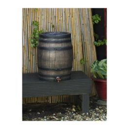Colector de agua en forma de barril - NATURE - En PE rotomoldeado - 120 litros - Incluye accesorios Colector de agua en forma de barril - NATURE - En PE rotomoldeado - 120 litros - Incluye accesorios