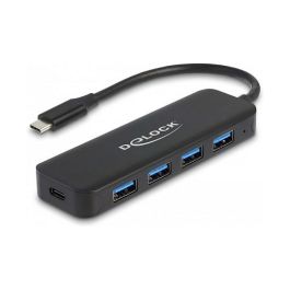 DeLOCK Hub USB-C 4 Puertos USB 3.2 Gen 1 + 1 USB-C con Power Delivery de 85W, Negro, Metal - Hub USB Tipo C con 5 Puertos y Carga Rápida Precio: 52.0058. SKU: B13Z8KPHEN