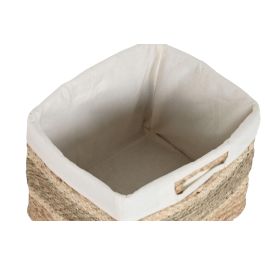 DKD Home Decor Cesta Tropical Seagrass Natural Set de 3 Piezas 33 x 28 x 40 cm