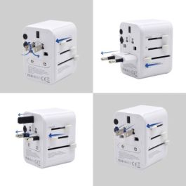 Ewent Enchufe Universal EW1470 con 2 Puertos USB y 3 Tipo-C, Compatible con EU/USA/UK/AUS