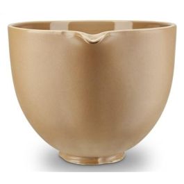 Kitchenaid 5KSM2CB5PFC Bol de Cerámica Fired Clay - Apto Microondas, Horno, Congelador y Lavavajillas, Ligero con Pico Vertedor y Asa