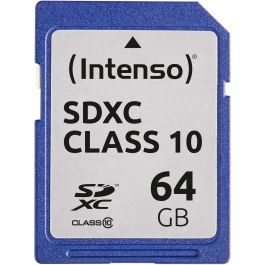 Intenso Tarjeta de Memoria SDXC 64GB Clase 10, 25 MB/s, Resistente a golpes y temperatura, Ideal para fotografía y video Precio: 32.58999964. SKU: B1BLD9TW45