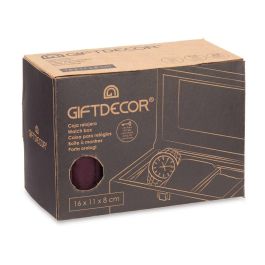Giftdecor Caja Relojero 3 Huecos con Llave Burdeos, Terciopelo y Metal, 16x8.5x11 cm (6 Unidades) Giftdecor Caja Relojero 3 Huecos con Llave Burdeos, Terciopelo y Metal, 16x8.5x11 cm (6 Unidades)