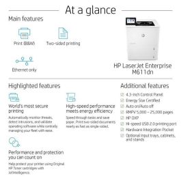 HP LaserJet Enterprise M611dn Impresora Multifuncional con JetIntelligence para un Rendimiento Excepcional