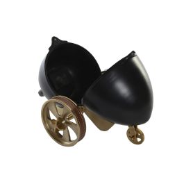 DKD Home Decor Reloj Sobremesa Colonial Negro Dorado Aluminio Resina 20.5 x 21.5 x 20.5 cm