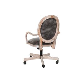 Silla Home Office DKD Home Decor Marron Oscuro Negro 50 x 88 x 52 cm