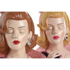 DKD Home Decor Figura Moderna de Resina Marrón y Amarillo 29 cm para Decoración del Hogar (2 Unidades)