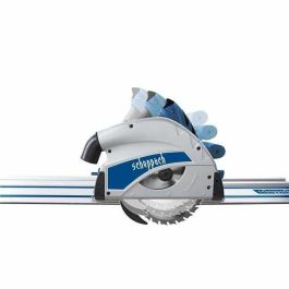 Scheppach PL55 Sierra de Inmersión 1200W, altura de corte 55mm, disco Ø160mm 24 dientes, incluye 2 rieles 700mm, conector y antivuelco