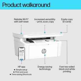 HP LaserJet MFP M140w Impresora Multifunción Inalámbrica, Laser, Wi-Fi, Compacta, para Oficina y Hogar