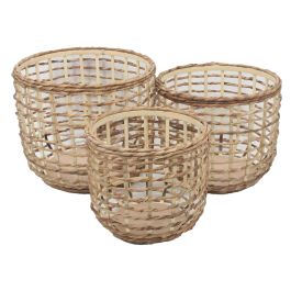 DKD Home Decor Cesta Urban 39x39x32 cm Set 3 Piezas Fibra de Maíz Marrón Precio: 42.50000007. SKU: B1G5RZEER4