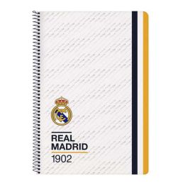 Cuaderno Espiral Safta Folio 80 H 60 gr Cuadro 4 mm Tapa Extradura Real Madrid 1 Equipacion 23-24