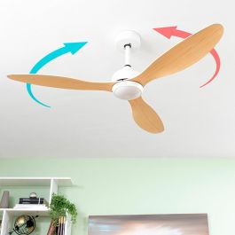 Ventilador de Techo con Luz LED y 3 Aspas ABS Wuled InnovaGoods Madera 36 W 52" Ø132 cm Ventilador de Techo con Luz LED y 3 Aspas ABS Wuled InnovaGoods Madera 36 W 52" Ø132 cm