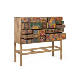 Giner y Colomer Consola Madera de Mango Pintada a Mano, 110x35.5cm