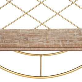 Estante Natural Dorado Metal Madera 43 x 13 x 43 cm