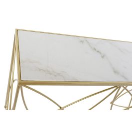 DKD Home Decor Consola Plateado Blanco Metal y Mármol 33 x 78 x 100 cm