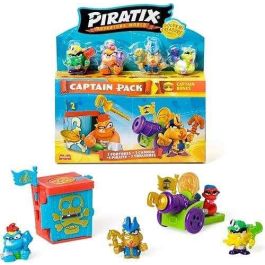 Magic Box Piratix Golden Treasure Captain Pack Figura, Incluye 4 Piratix y Accesorios