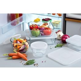 Pyrex AUC1689343476901 Juego 8 Recipientes para Alimentos Vidrio Rectangular Cook & Freeze Tapa Congelador