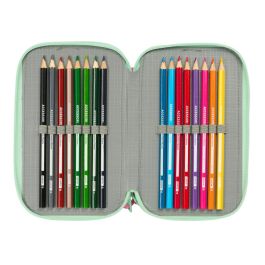 Estuche Escolar con Accesorios Disney Princess Bloom Rosa Aguamarina 12,5 x 19,5 x 5,5 cm 37 Piezas