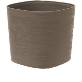 Maceta con reserva de agua - GARDEN ID Respect - Taupe 40 x 40 cm - 100% residuos domésticos - 100% reciclable - Superficie estructurada. Maceta con reserva de agua - GARDEN ID Respect - Taupe 40 x 40 cm - 100% residuos domésticos - 100% reciclable - Superficie estructurada.