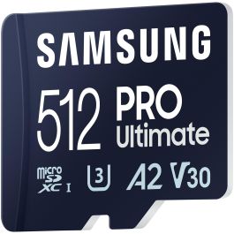 Samsung PRO Ultimate 512GB microSDXC con Adaptador Clase 10 U3 V30 A2 Velocidad 200MB/s Lectura 130MB/s Escritura MB-MY512SA/WW
