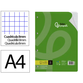 Liderpapel Recambio A4 100 Hojas 75gr Cuadro 8mm Con Margen 4 Taladros Precio: 2.50000036. SKU: B1HCHGKJ28