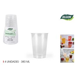 Set de 4 vasos de plástico transparente 380 ml - Algon (24 Unidades) Precio: 20.69000054. SKU: B152EBMY4G