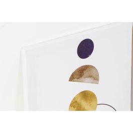 DKD Home Decor Cuadro Lienzo Abstracto Moderno Blanco, Naranja, Negro, Dorado - Set 4 Unidades 40cm Alto x 30cm Ancho x 1.8cm Profundo