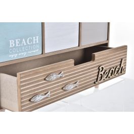 DKD Home Decor Joyero de Madera Estilo Atlántico Beach Colección O Grove Marrón Turquesa 14x24x34 cm