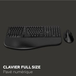 Mobility Lab C30W Conjunto de Teclado y Ratón Inalámbricos Ergonómicos Negro para Escritorio y Oficina