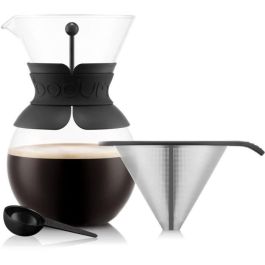 A Over - Bodum Cafeter, filtro de malla de acero inoxidable permanente, 1.0 L, 8 tazas