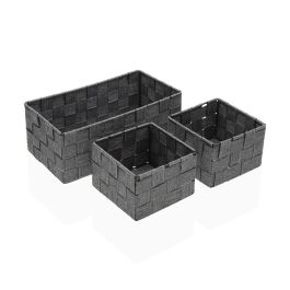 Juego de Cestas Versa Paja Polipropileno Fibra de maíz 14 x 10 x 27 cm